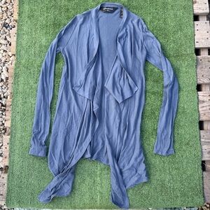 Blue Women's Open Front Waterfall Cardigan, Size XS